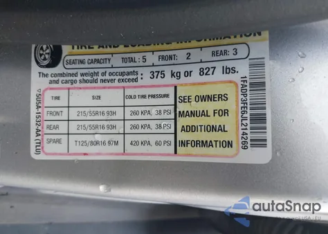 2018 Ford Focus Se z USA, uszkodzony, nr VIN 1FADP3FE6JL214269